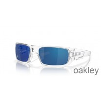 Oakley Crankshaft Ice Iridium Lenses Polished Clear Frame Sunglasses