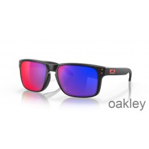 Oakley Holbrook + Red Iridium Lenses Matte Black Frame Sunglasses