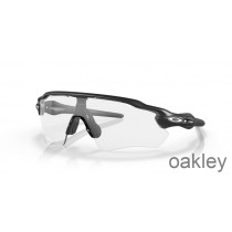 Oakley Radar EV Path Clear to Black Iridium Photochromic Lenses Steel Frame Sunglasses