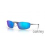 Oakley Whisker Prizma Safir Polarize Lensler Saten Krom Çerçeve Güneş Gözlüğü