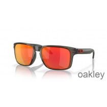 Occhiali da sole Oakley Holbrook (ponte basso) Prizm con lenti rubino e montatura grigio fumo