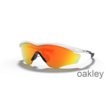 Occhiali da sole Oakley M2 Telaio XL Fire Iridium con montatura bianca lucida
