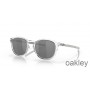 Occhiali da sole Oakley Pitchman R Prizm con lenti nere e montatura trasparente lucida