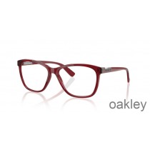 Polerowane półprzezroczyste okulary korekcyjne Oakley Alias w kolorze ceglastoczerwonym