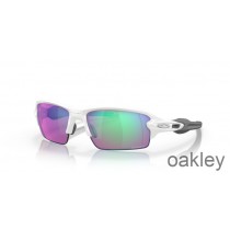 Oakley Flak 2.0 (ajuste de puente bajo) Lentes Premio Golf Gafas de sol con montura blanca pulida