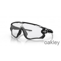 Oakley Jawbreaker Gafas de sol con montura negra pulida y lentes fotocromáticas de iridio de transparente a negro