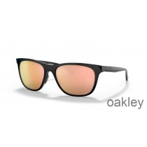 Lunettes de soleil Oakley Leadline Prisme verres polarisés or rose monture noire polie