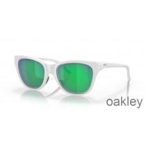 Oakley Hold Out Jade Iridium Lenses Polished White Frame Sunglasses